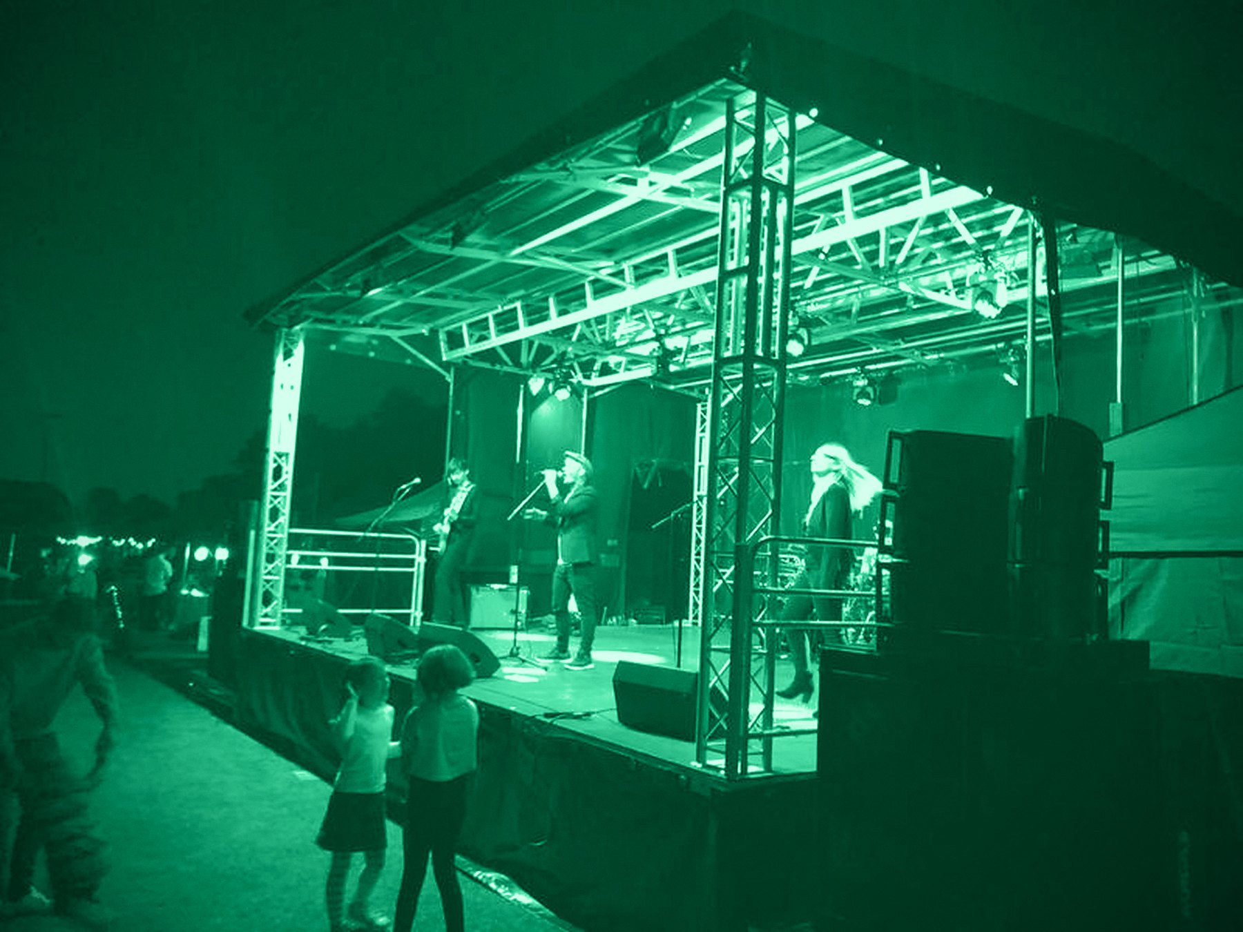 Rock on the Terrace Series, Nottingham, outdoor festival stage at dusk